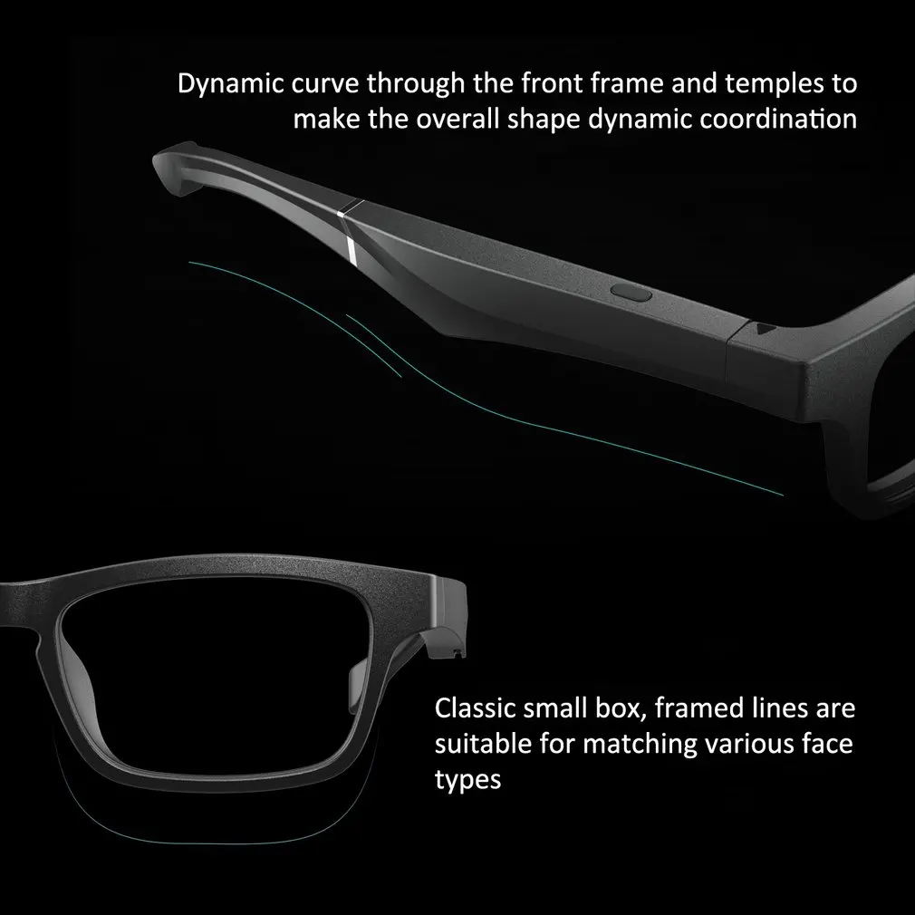 K1 Smart Wireless Headset Glasses 90mAh USB Car Sports Anti-Blu-ray Bone Conduction 5.0 Glasses Headphones