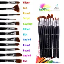 12 шт Профессиональный набор кистей нейлоновые волосы акварель/крафт/Краска для лица s