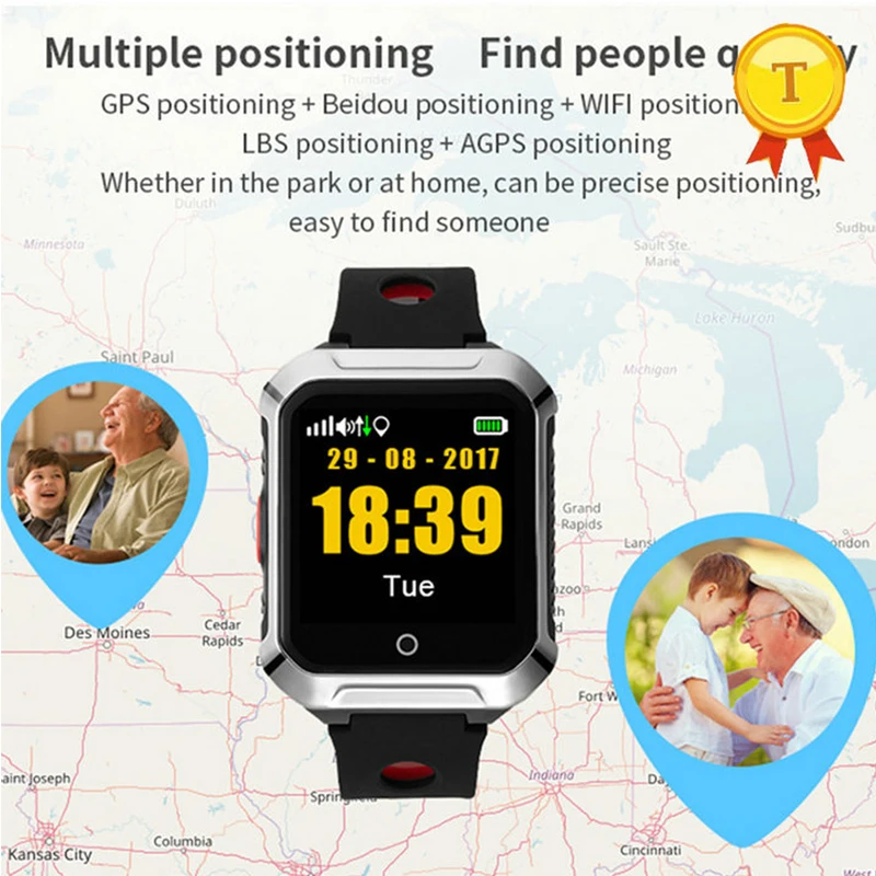 Смарт часы для пожилых людей с точным позиционированием wifi gps GPS LBS GPRS