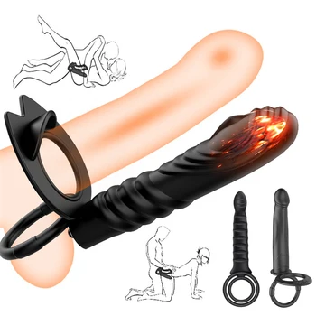 Double Penetration Anal Plug Dildo Butt Plug Vibrator For Men Strap On Penis Vagina Plugs Adult Sex Toys For Couples 1