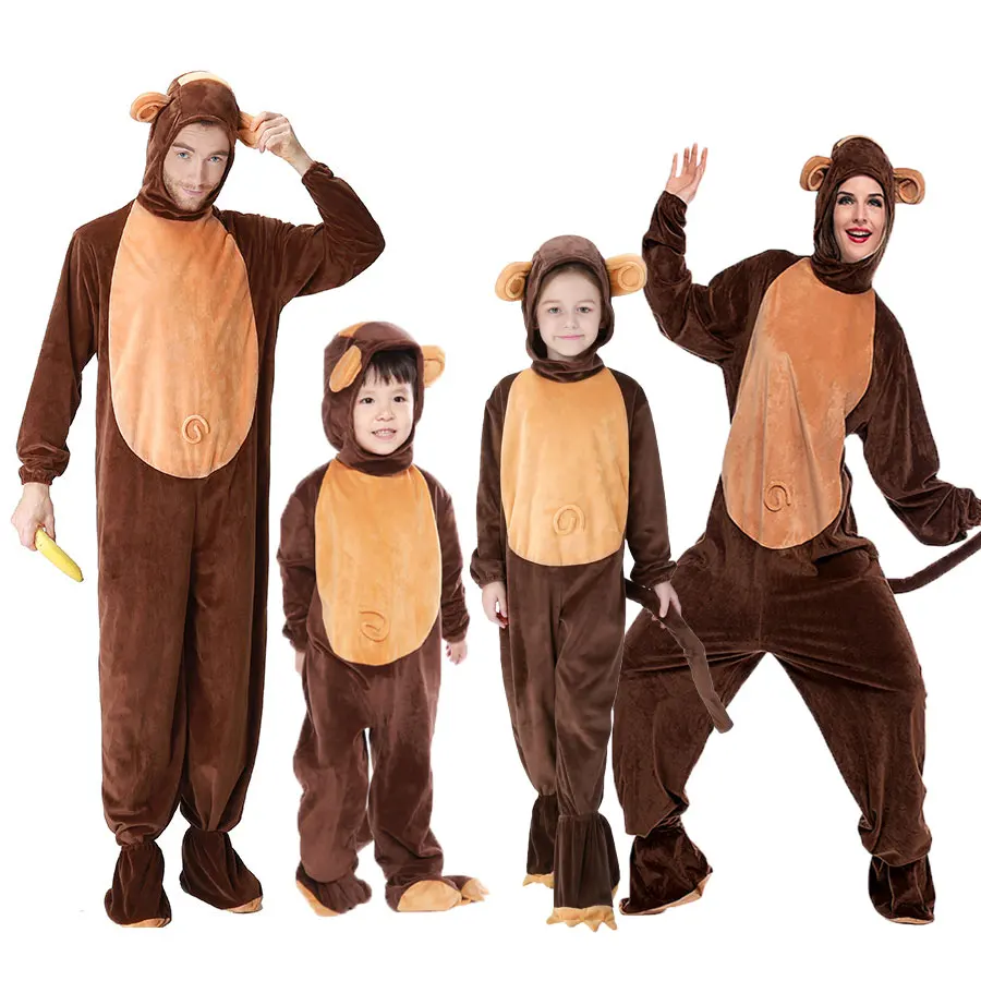 

Umorden Animal Costumes Monkey Costume for Child Adult Family Matching Boy Girl Chimp Cosplay Jumpsuit for Men Women