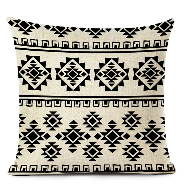 Retro High Quality ethnic Geometry Cushion Cover Throw Pillow Cutton Linen Car Sofa Bed Home Decor Textile Printed Pillowcase - Цвет: 7