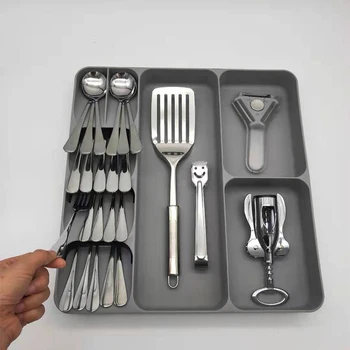

1pcs Kitchen Drawer Organizer Spoon Cutlery Separation Finishing Storage Box Cutlery Storage Box Organizer Kitchen Accessories