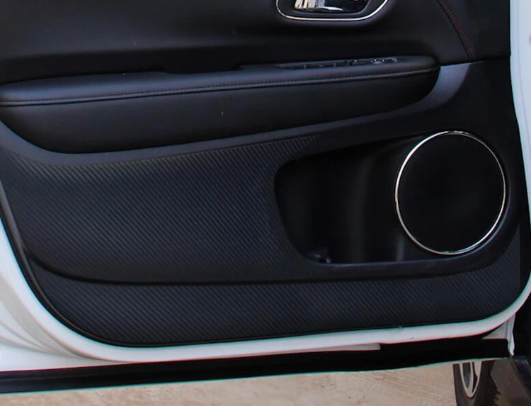 Автомобильный Стайлинг боковой двери внутренняя Наклейка Анти-kick защитный углеродного волокна защитная пленка на Стикеры 8 шт./компл. для Honda Vezel HR-V вариабельности сердечного ритма