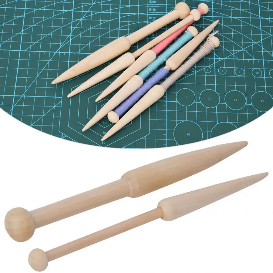 Швейные иглы DIY инструмент для плетения шерсти короткий стержень тканый свитер шарф гобелен деревянная палочка иглы спицы круговой набор