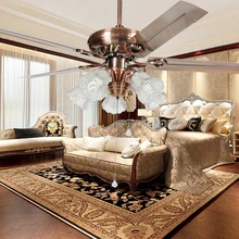 Потолочный вентилятор 220 в 52 дюйма, стеклянный абажур, железный вентилятор, светодиодный домашний роскошный декоративный светильник, 110 В, европейская лампа для столовой
