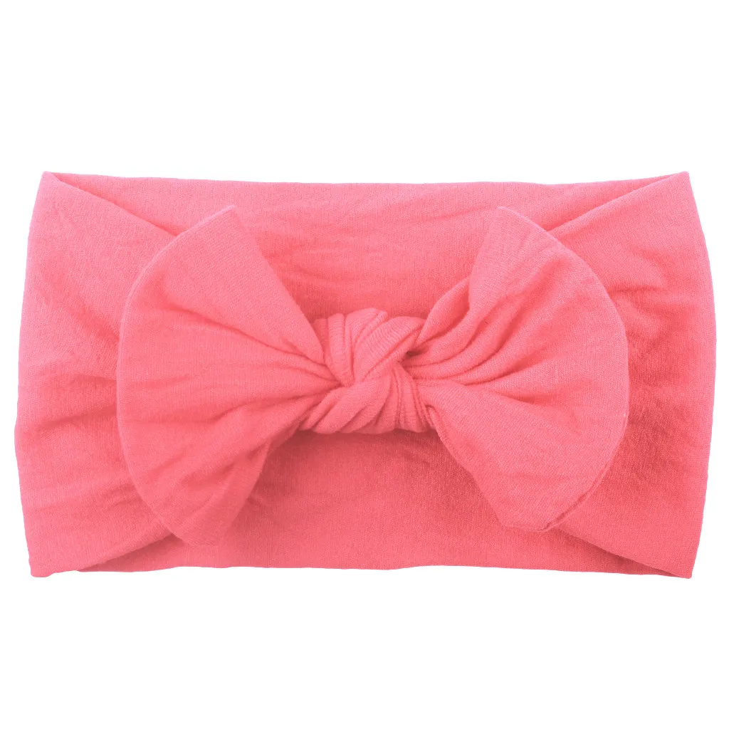Dark Pink Детский тюрбан для малышей, одноцветная повязка на голову, лента для волос, Бабочка, аксессуары для волос, повязка на голову для новорожденных - Цвет: Dark Pink
