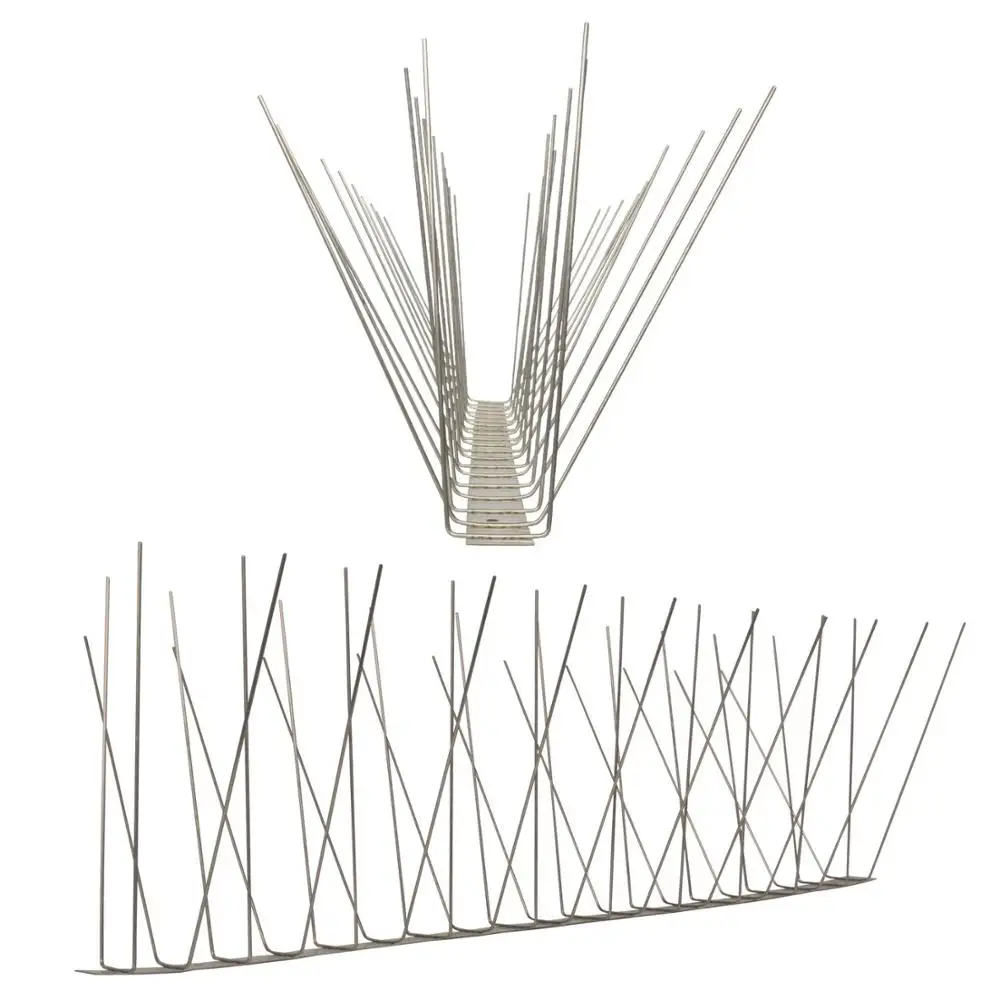 WL-04-TT 4 row seagull spikes on stainless steel base- high quality solution for bird control spikes