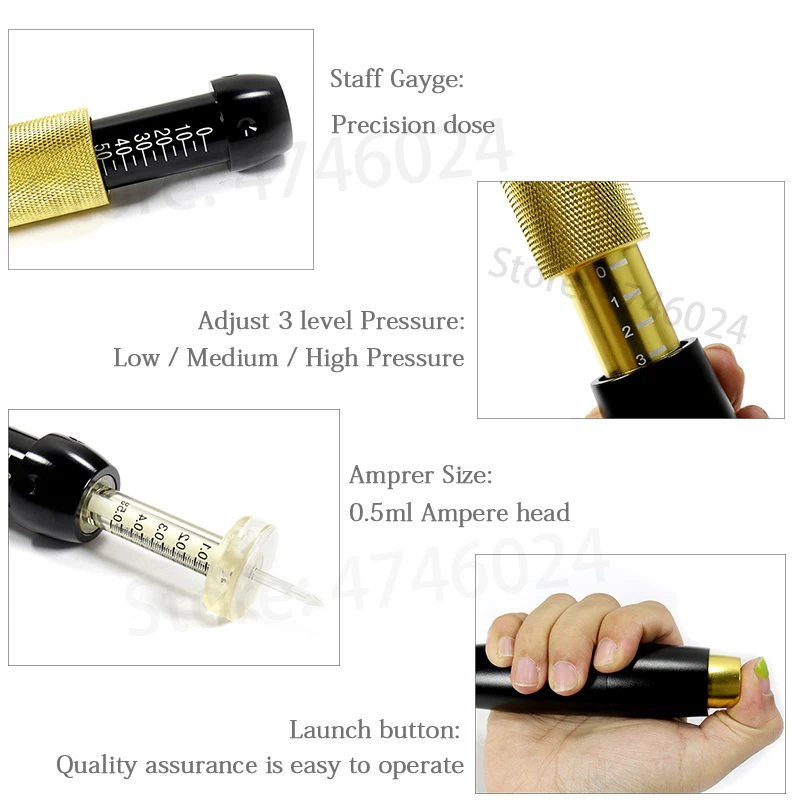 3 in 1 Handheld Injection Gun For Lose Weight Lipolysis Anti Wrinkle Hyaluronic Pen 0.5ml 3 Gear Hyaluronique Pen