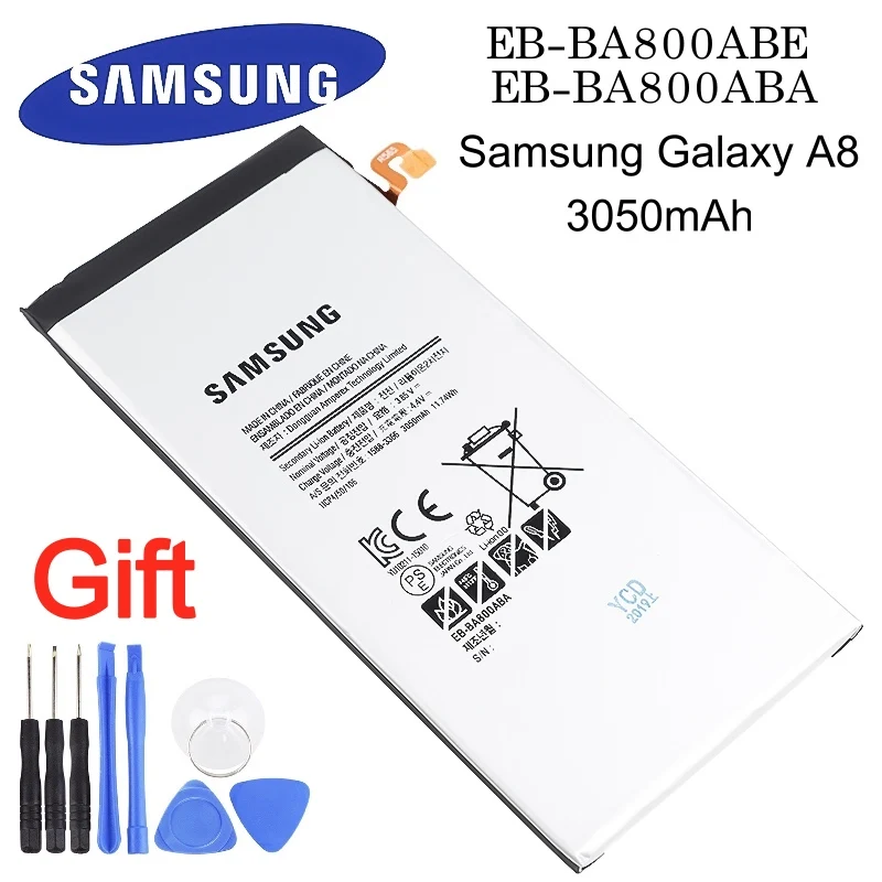 Оригинальная Аккумуляторная Батарея EB BA800ABE 3050 мАч для Samsung GALAXY A8 2015 A8000 A800F A800S A800YZ сменные