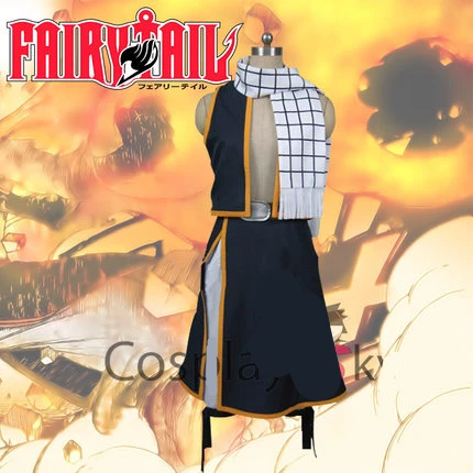 Высокое качество аниме Феи хвост косплей костюм Etherious Natsu Dragneel Cool Cos мужской шарф