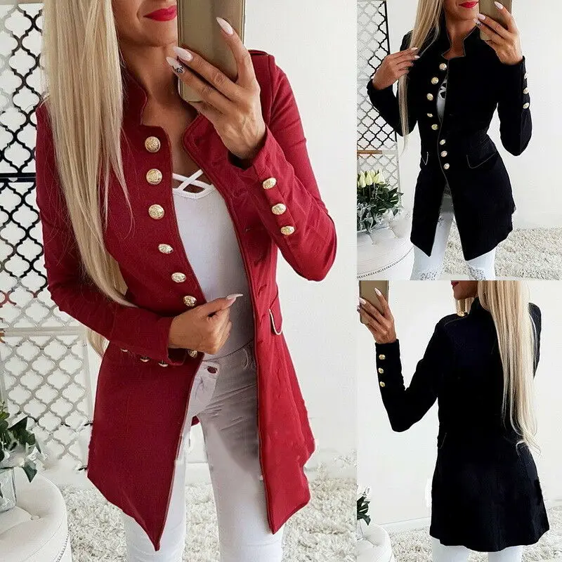 ZEEN, 4 цвета, S-XL, для женщин, OL, с длинным рукавом, приталенный, Повседневный, Блейзер, костюм, куртка, пальто, верхняя одежда, сделай сам