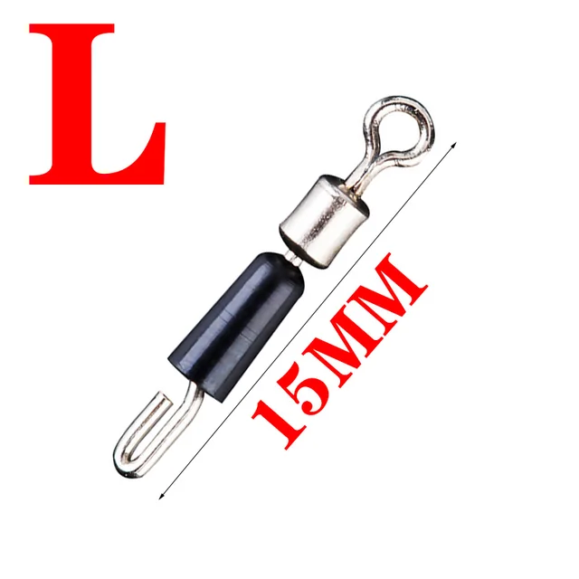 20pcs/Lot Bearing Swivel Fishing Hook Fast Connector Solid Rings Rolling Fishing Line Quick Link Carp Fishing Accessories L
