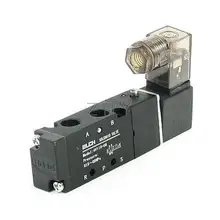 AC220V Одиночная катушка 2 положения 5 портов 1/" Электрический электромагнитный клапан