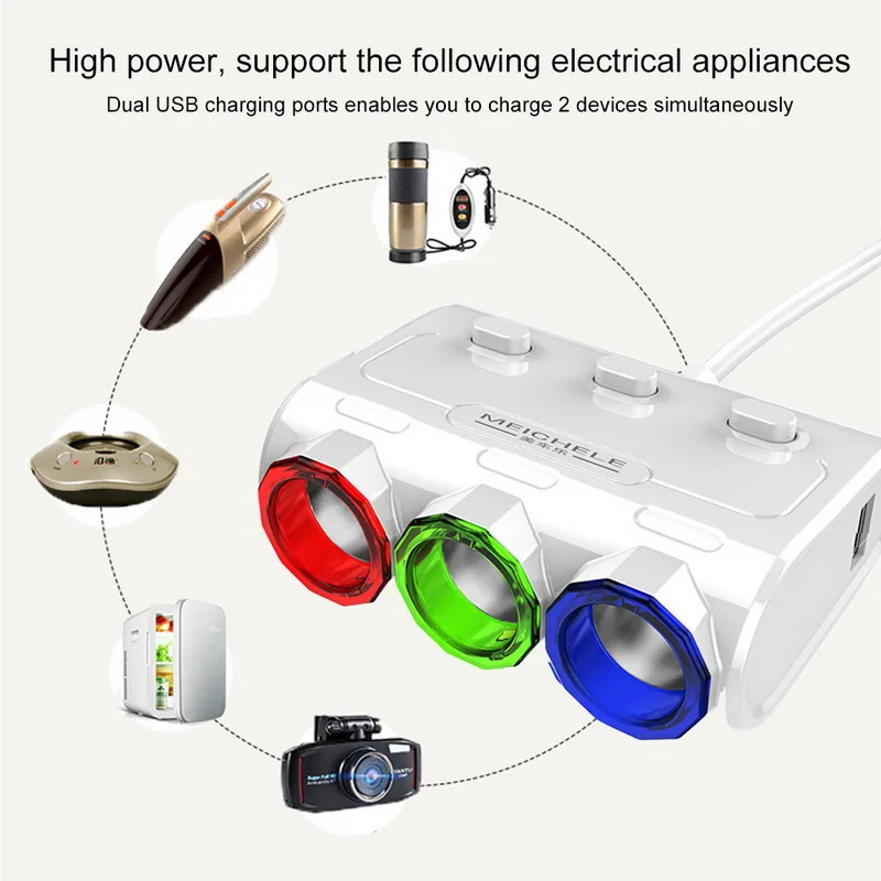 Адаптер для автомобильного прикуривателя, розетка, расширенный порт, зарядное устройство, Авто прикуриватель, разветвитель, разъем, автомобильные аксессуары для зажигалок