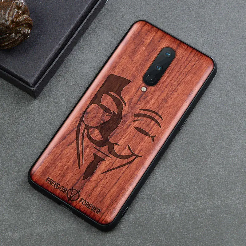 Резной деревянный ящик для OnePlus 8T 7 Pro 8 противоударный чехол бампер из ТПУ