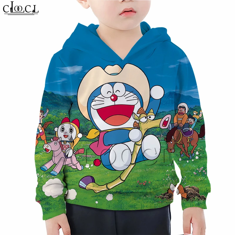  Child Baby Girl Clothes Cartoon Doraemon Hoodie 3D Print Casual Daughter Sweatshirt Tinkerbell Baby