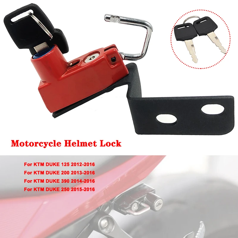 Motorcycle Anti-Theft Helmet Lock with Keys for KTM Duke 125 2012-2016 Duke 200 2013-2016 Duke 390 2014-2016 Duke 250 2015-2016-Yellow