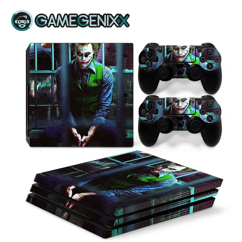 GAMEGENIXX Кожа Наклейка Декоративная Виниловая Наклейка Обложка для PS4 Pro консоли и 2 контроллеров-Джокер