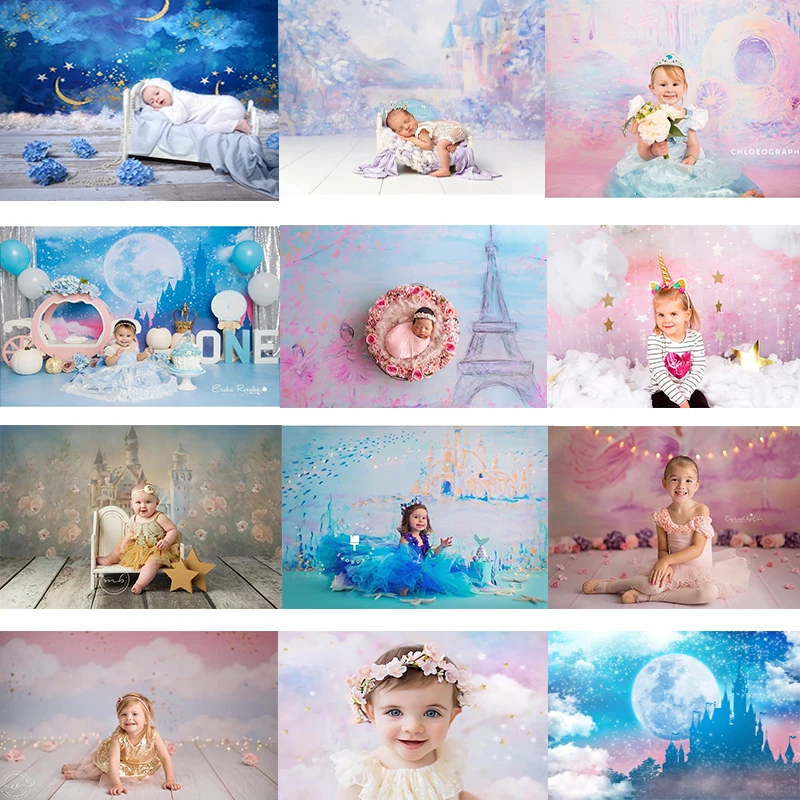Girls Cake Smash Backdrop Newborn Baby Photography Portrait Background Birthday Party Gallery Decoration Banner photo backdrop