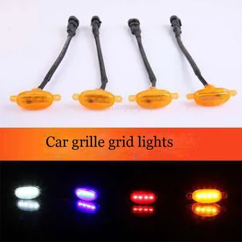 

LED Grille Strobe Light Car Grill Warning Signal Lamp Raptor Style Lamp Daytime Running Lights Auto Accessories White Red Amber