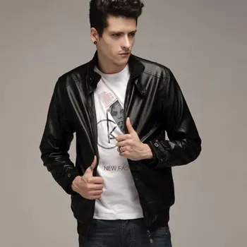 

Fall Winter 2020 New Men's PU Leather Jacket Men's Korean Slim Motorcycle Men's Leather Jacket
