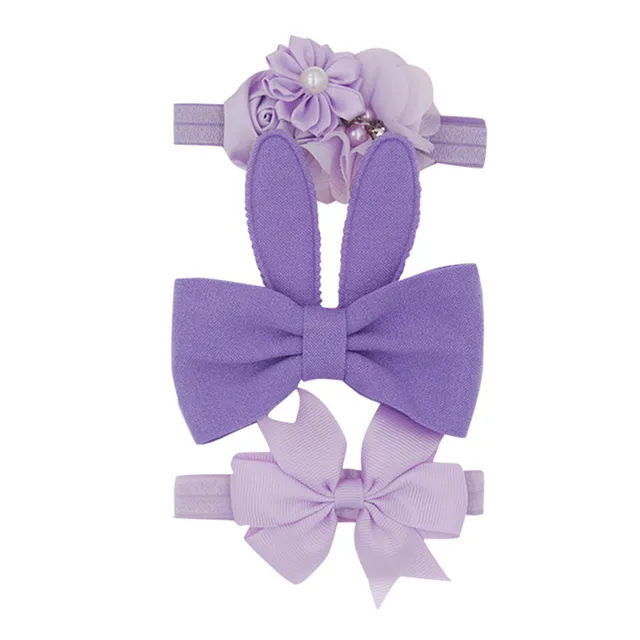 New 3pcs/lot Sequin Felt Bow Lotus Flower Elastic Headbands Kids Photography Props Baby Girls Cute Headwear Christmas Gift Sets 27