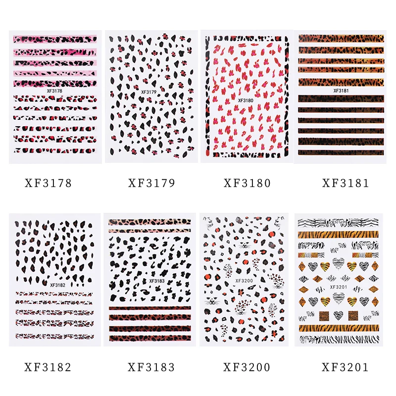 

LadyMisty 1 Sheet Nail Slider Color Mixing Letter Sticker Leopard Decals Adhesive Manicure Tips Nail Art Decorations