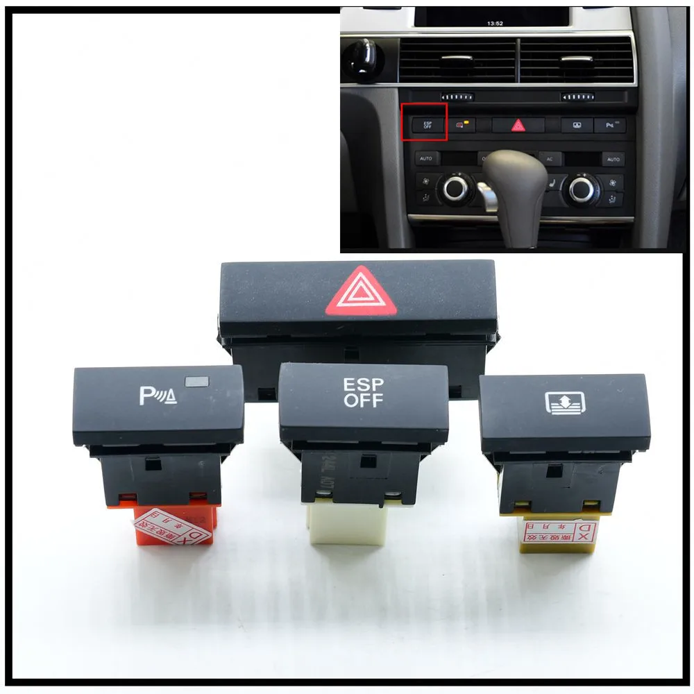 Ocnvlia Interruttore Pulsante Assistente Di Parcheggio Per A6 S6 Allroad RS6 2007-2011 4F0919281 4F0 919 281 4FD919281 4FD 919 281 - View #11