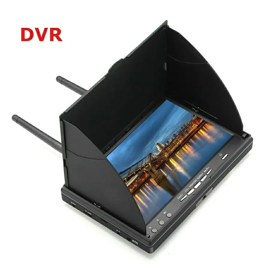 LCD5802D 5802 5 8G 40CH 7 дюймов FPV монитор с DVR встроенный аккумулятор видео экран антенна AV