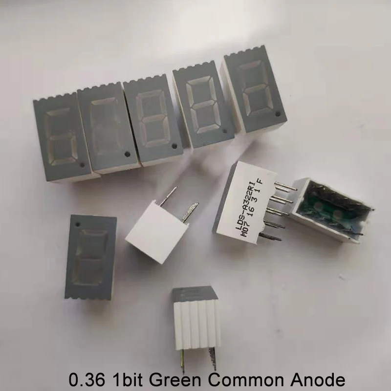 

10pcs LED Display 0.36inch 1bit 7 Segment Display 1 Digit Common Cathode Anode Green LED Signs Light 7-Segment Tube LED Display