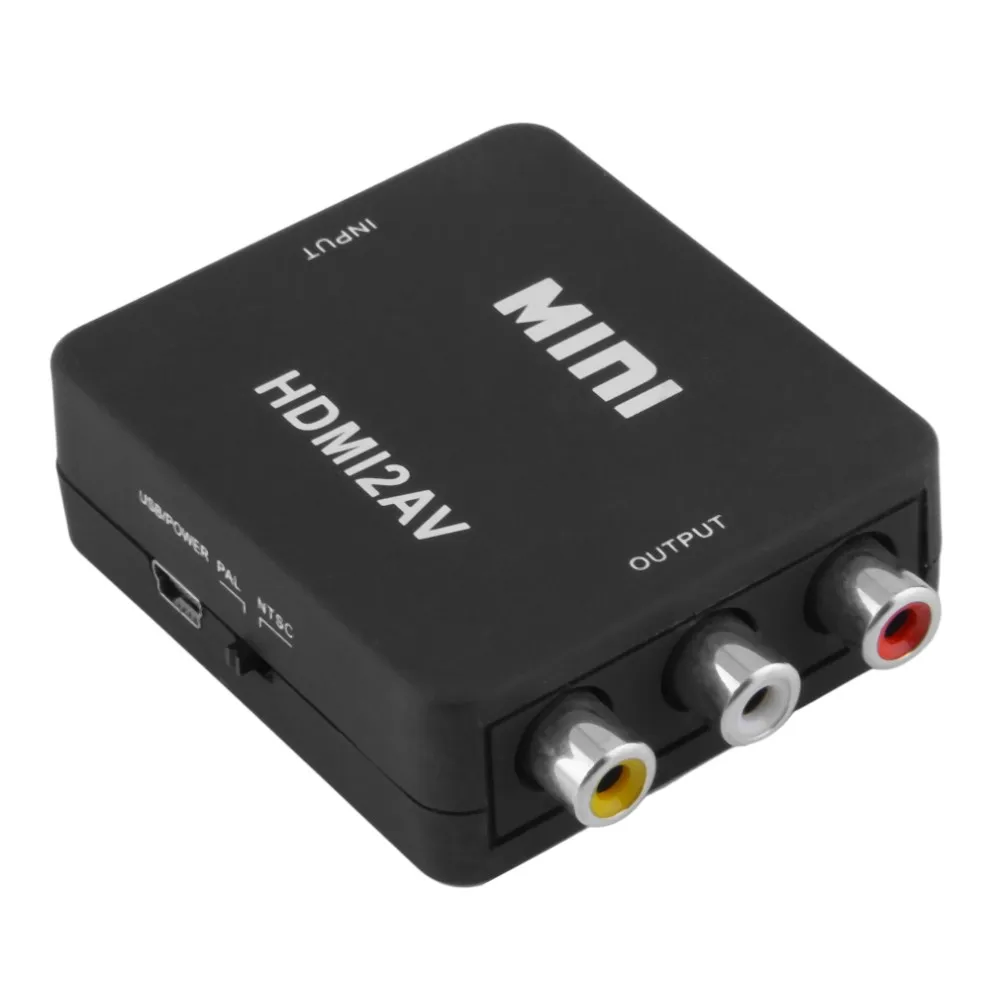 Черный Мини 1080P HDMI к RCA Аудио Видео AV адаптер CVBS конвертер для HDTV