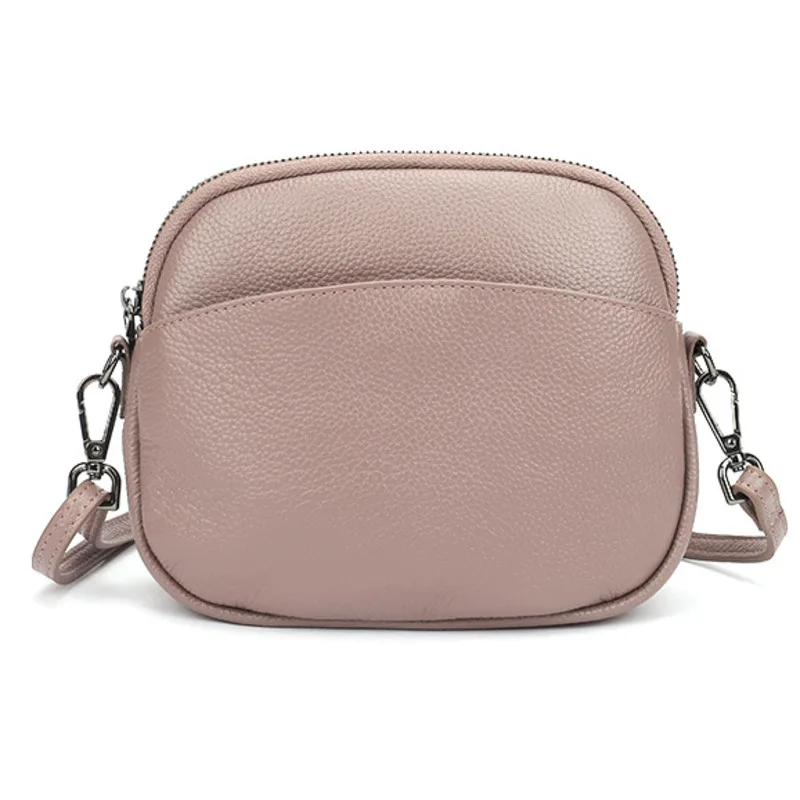

Fashion Woman Shoulder Bag Genuine Leather Youth Ladies Small Square Bag Light Cute Simple Female Daily Messenger Bag