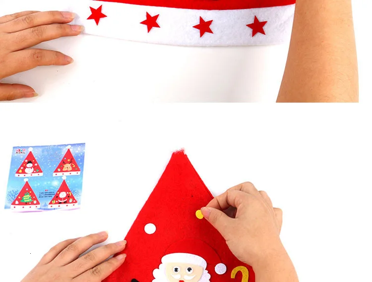 Diy Hat Non-woven Fabrics Children Christmas Hat Kindergarten Manual Material Science Package No Weaving Hats