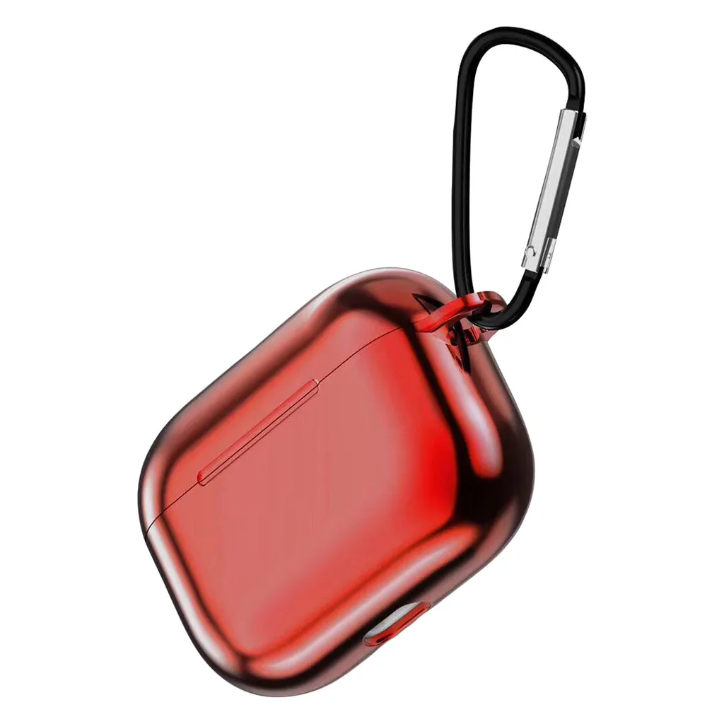 Red Чехол с гальваническим покрытием для Airpods Pro, беспроводной TWS, Bluetooth наушники, защитный чехол для Apple Air Pods 3, чехол для зарядки, 19Nov - Цвет: Red