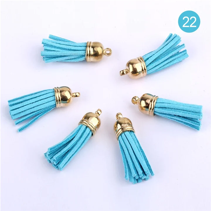 color 22 10 шт./лот, мини кисточки, сделай сам, искусственная кожа, кисточки 4 см, кисточки для ювелирных изделий, сережки, аксессуары, 30 цветов - Цвет: color 22