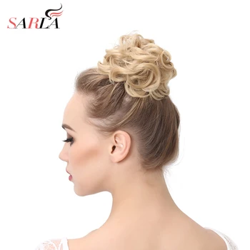 

Messy Hairpieces for Women Hair Bun Elastic Scrunchie Chignon Updo Donut Curly Hair Rope Rubber Band Synthetic Wrap Ponytail