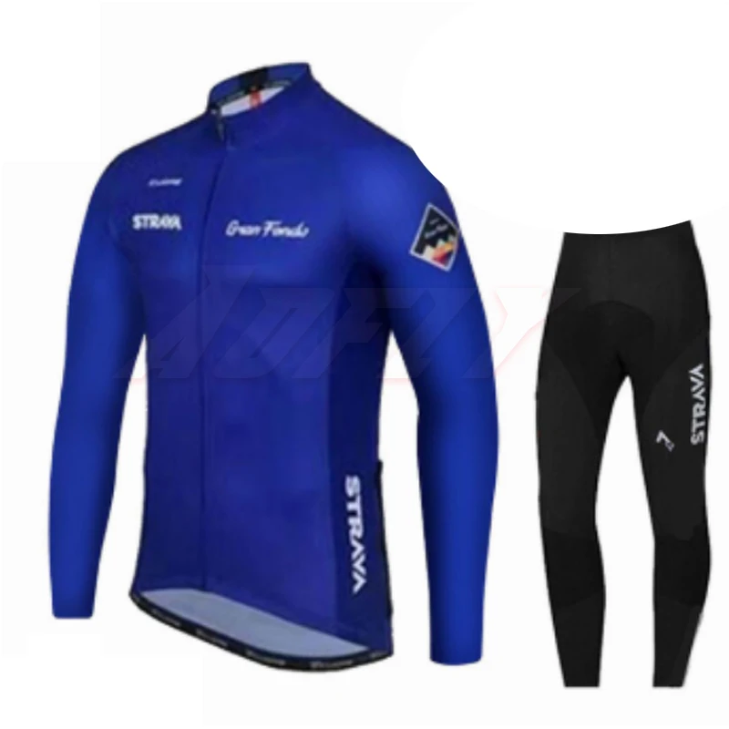 STRAVA/Зимний Трикотажный костюм с длинными рукавами; комбинезон; ropa ciclismo; одежда для горного велосипеда; униформа