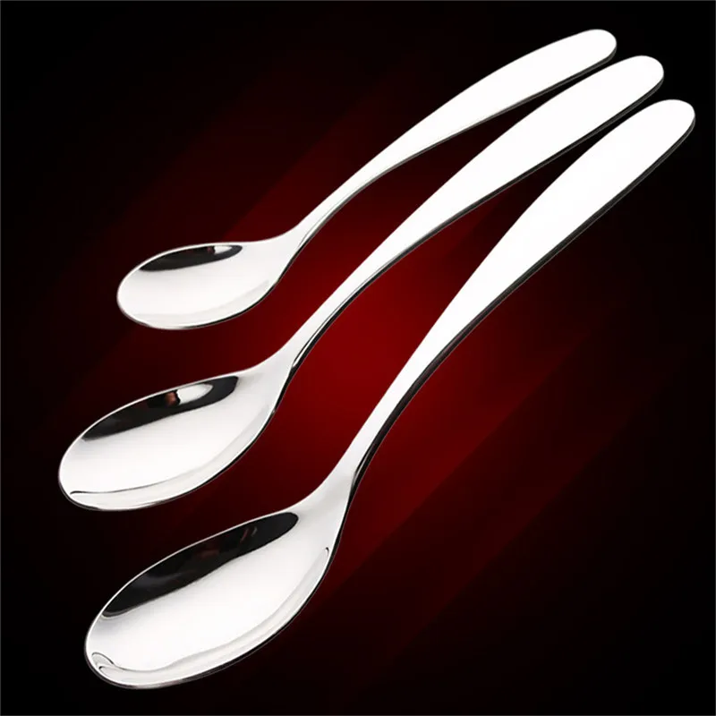 

TTLIFE 304 Stainless Steel Spoons with Long Handle Korean Soup Spoons Dinner Spoons Rice/Salad Tableware Kitchen