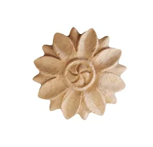 

10pcs Diameter:5-8cm Furniture Cabinet Door Bedside Table Wooden Circles Flower Solid Wood Flower Heads
