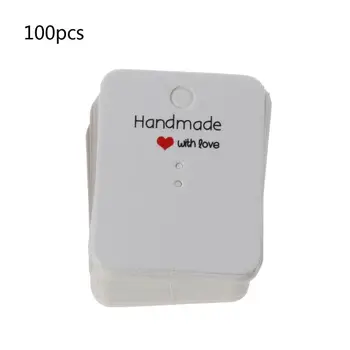 

100Pcs Handmade Kraft Paper Blank Tags Earrings Necklace Display Cards Package N58F