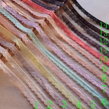 

10Y Embroirdered Broderie Anglaise Cotton Lace Trim Narrow Edging~5/8" Wide~Multi Colored~White/Pink/Black~Sewing/Quilting/DIY~