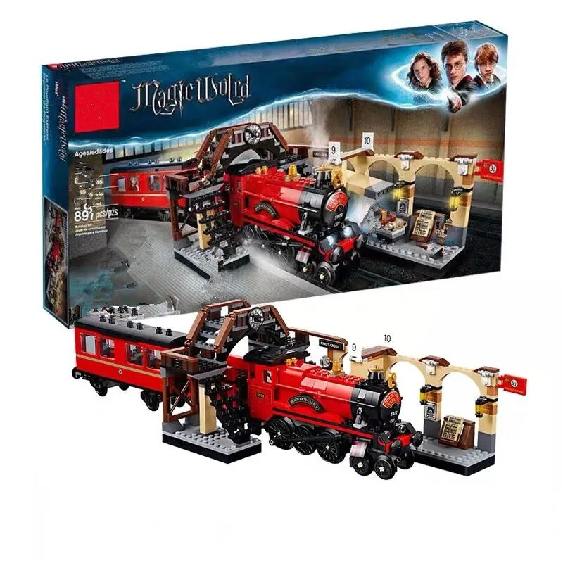

In stock New Fit Legoinglys Magic Academy Ron Hermione Express Set Train Building Blocks Bricks Kids Boys Toys for Christma Gift
