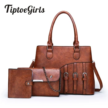 

Vintage Women Composite Bag Simple Ladies Shoulder Bags Top Quality Oil Leather Women Handbag Retro Classic New Fashion Handbags