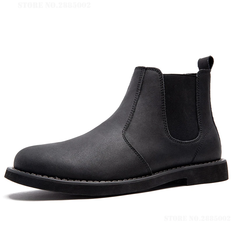 Matte black no fur Xiaomi Mijia/ботинки «Челси»; мужские замшевые ботильоны; мужские теплые плюшевые зимние ботинки на меху; короткие ботинки в британском стиле - Цвет: Matte black no fur