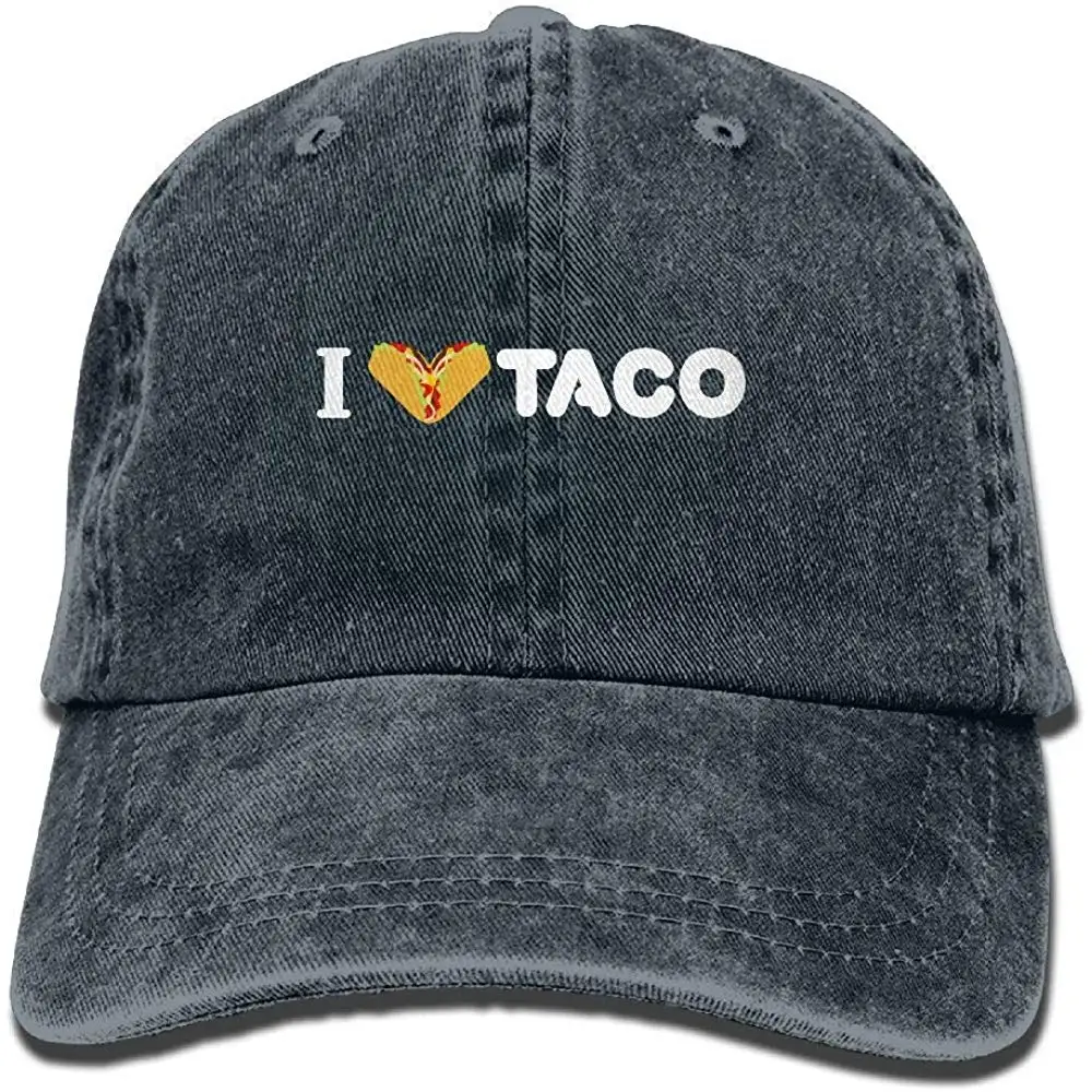 Джинсовая шляпа от солнца для взрослых I Love Taco Heart, регулируемая бейсболка
