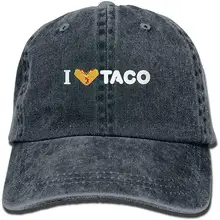 Джинсовая шляпа от солнца для взрослых I Love Taco Heart, регулируемая бейсболка