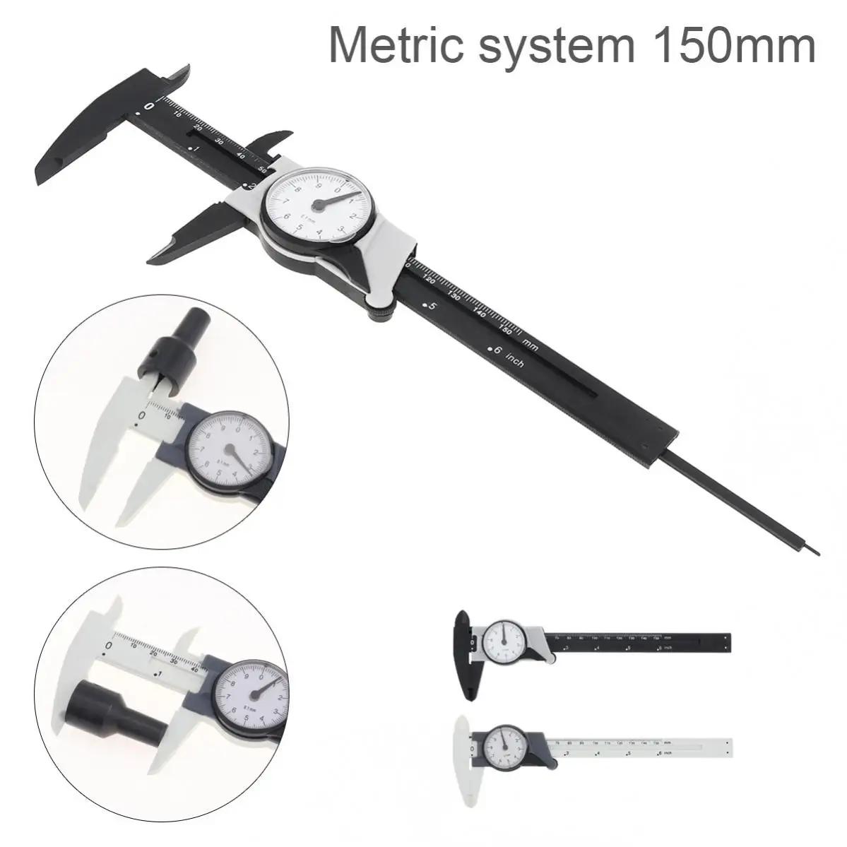 150mm Dial Caliper Vernier Caliper With Dial Indicator Stainless/carbon
