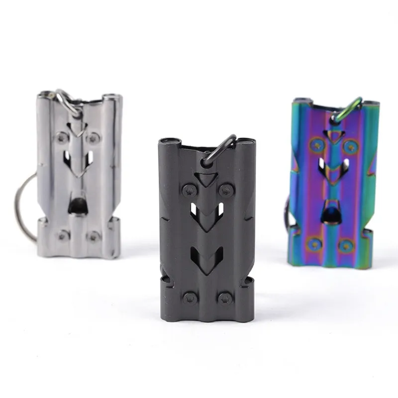 Portable Triple Pipe High Decibel Whistle Emergency SOS Whistle Keychain EDC Tool Outdoor Survival And Cheerleading