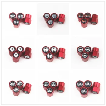 

4pcs RED Aluminum Wheel Tire Valve Caps for vw Suzuki audi Bmw skoda mazda nissan Subaru Mercedes OPEL Peugeot AMG R car styling